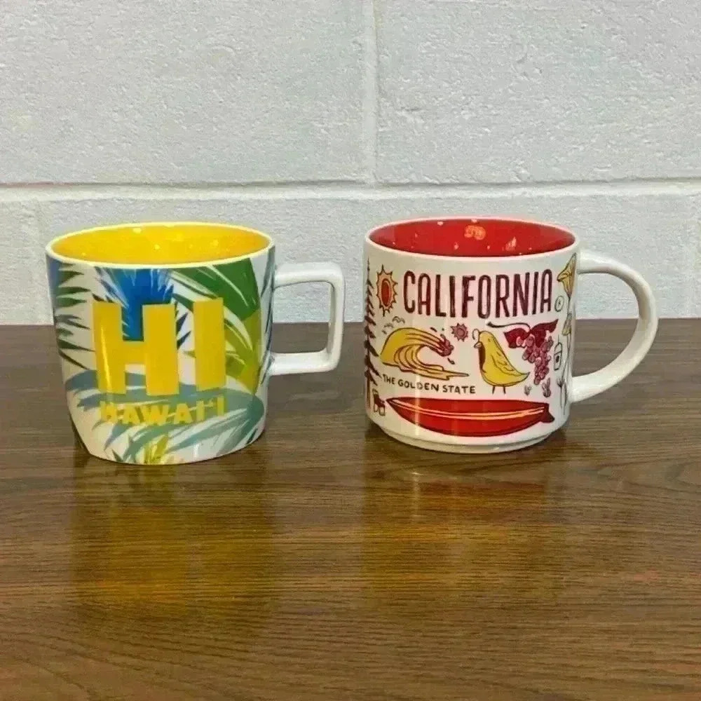 Starbucks HAWAII/CALIFORNIA"Been There Series"‎ Across the Globe Coffee Mug Set